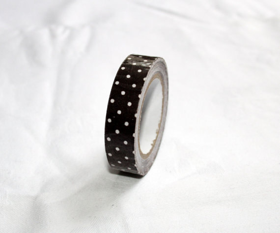  Foto: Nastro adesivo colorato a pois nero per cake board 10 mt