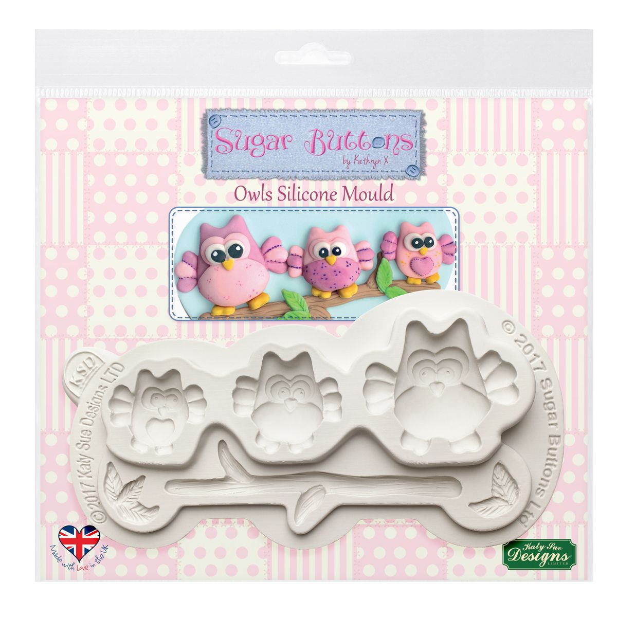  Foto: Katy Sue Stampo Buttons Zucchero  Gufi