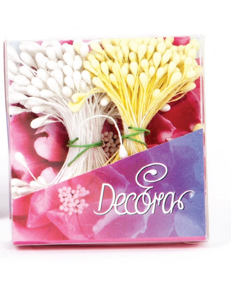  Foto: Pistilli per fiori Bianco perla e giallo opaco pz.288