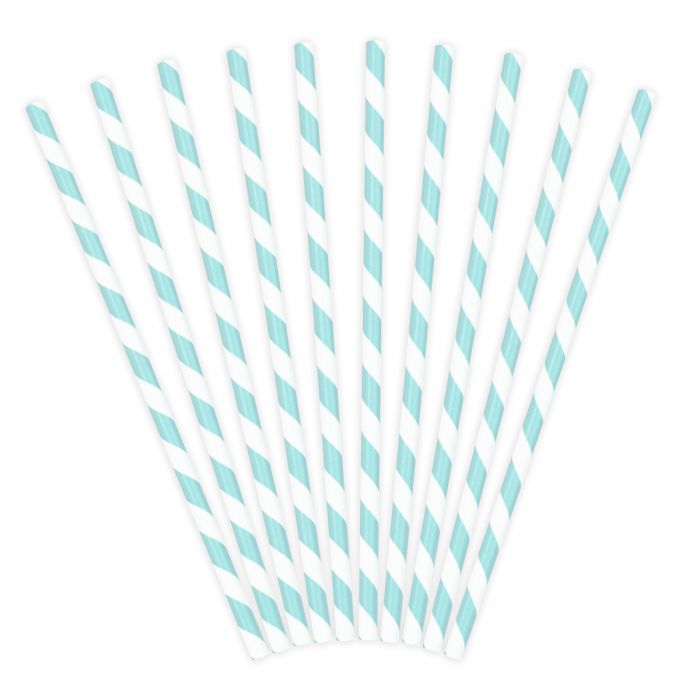  Foto: PARTYDECO cannucce di carta light blue PK/10