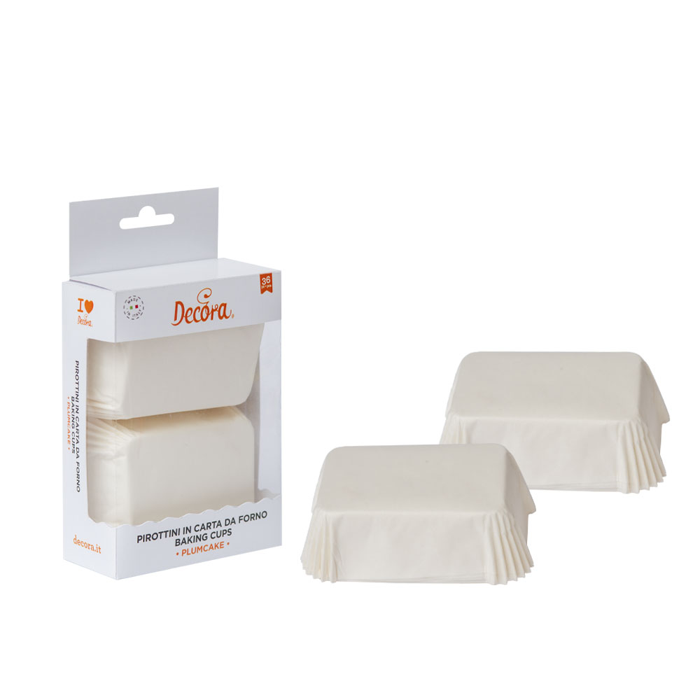 Decora Pirottini Mini Plumcake Bianco 36 pz.