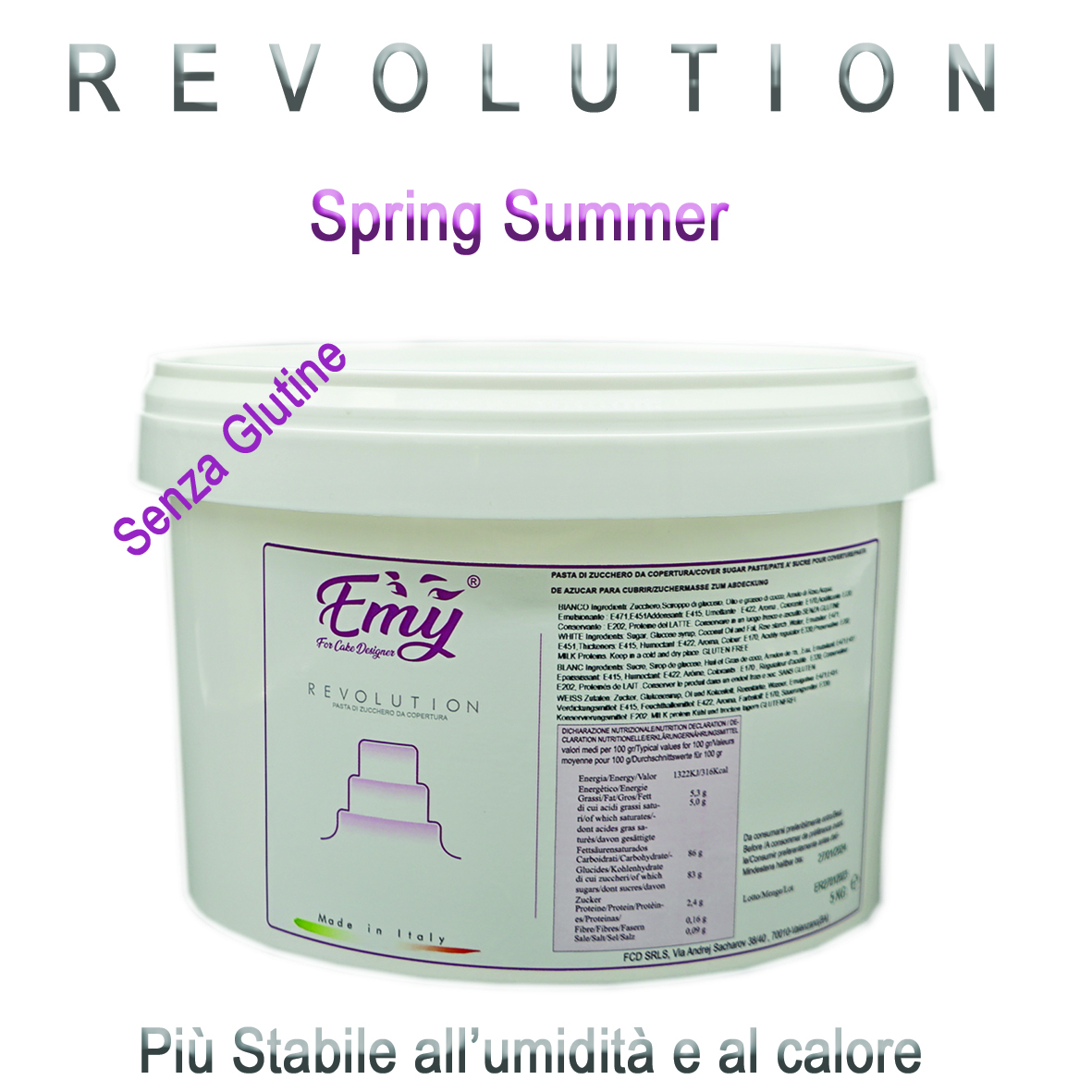  Foto: Pasta di zucchero - Emy Revolution Spring Summer 5 kg  Aroma Rum